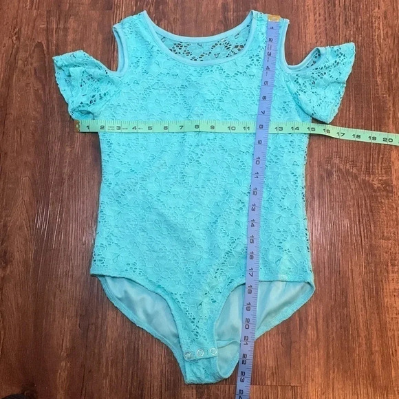 Self Esteem Turquoise Lace BodySuit Girls Large - Picture 6 of 6